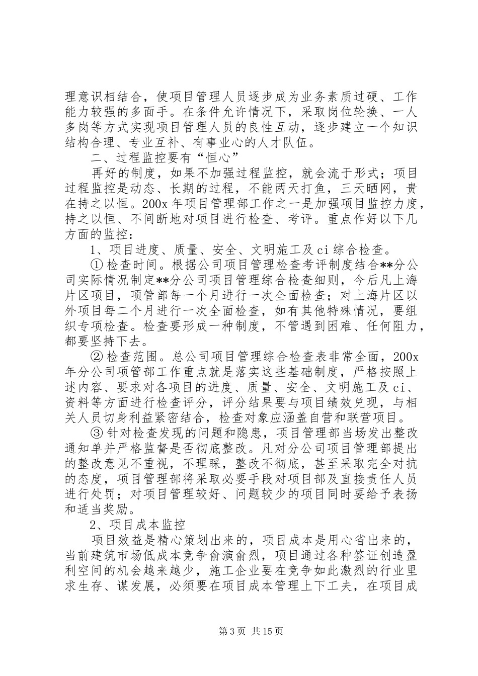 公司项目管理工作总结_第3页