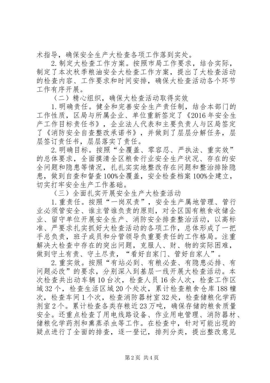 XX年秋季粮油安全大检查工作总结_第2页