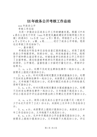 XX年政务公开考核工作总结 (3)