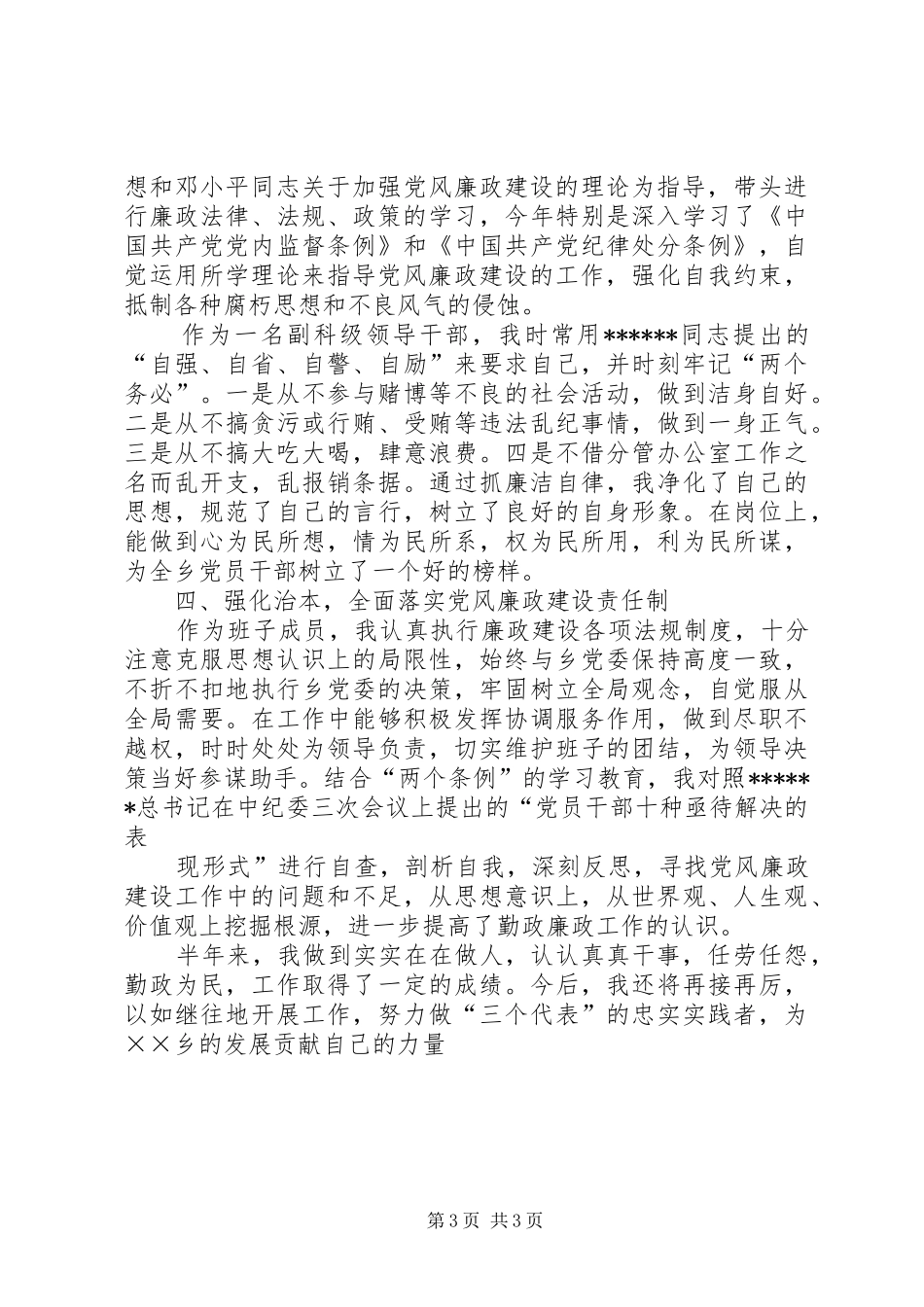 XX年乡镇副职个人工作总结_第3页