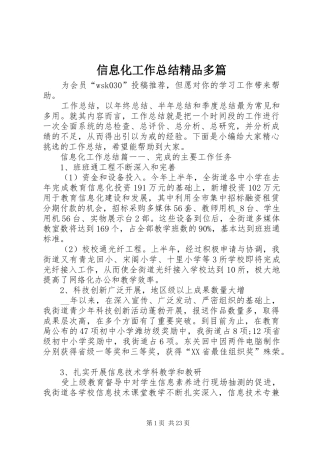 信息化工作总结精品多篇