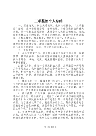 三项整治个人总结 (3)