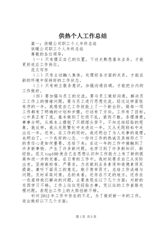 供热个人工作总结 (3)