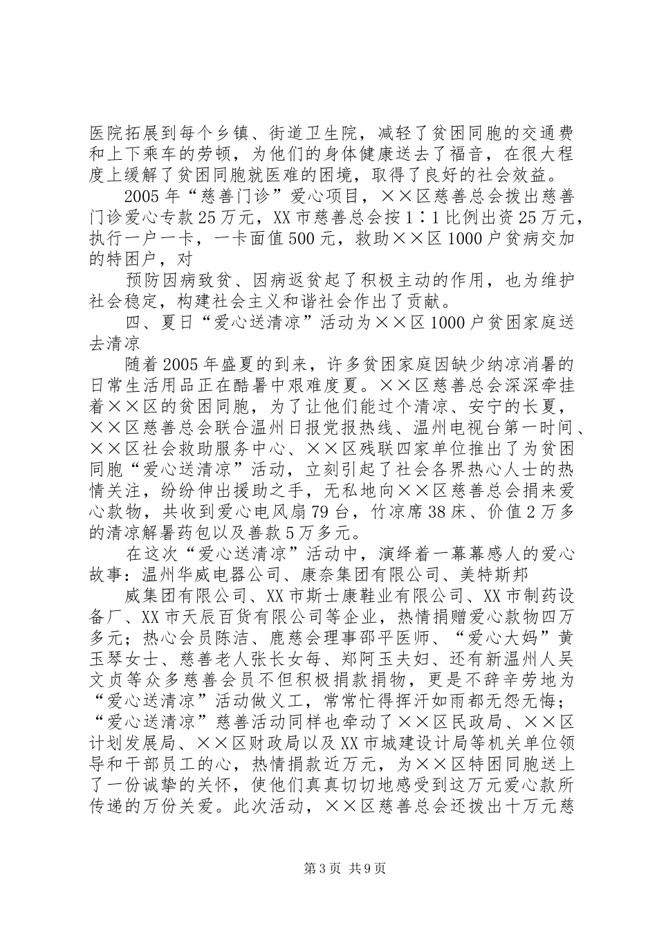 XX年区慈善总会慈善工作总结五篇_第3页