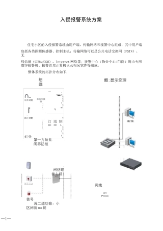 入侵报警系统方案