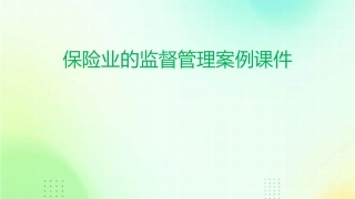 保险业的监督管理案例课件1