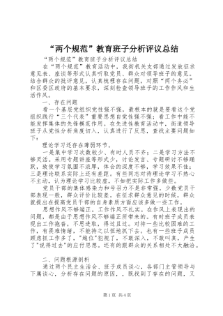 “两个规范”教育班子分析评议总结 (3)