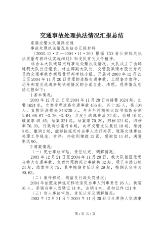 交通事故处理执法情况汇报总结 (11)