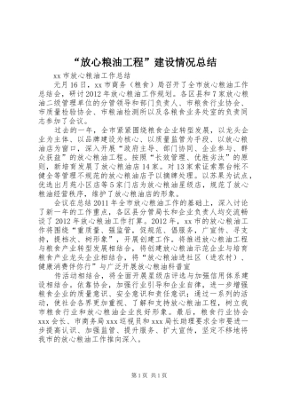 “放心粮油工程”建设情况总结 (3)