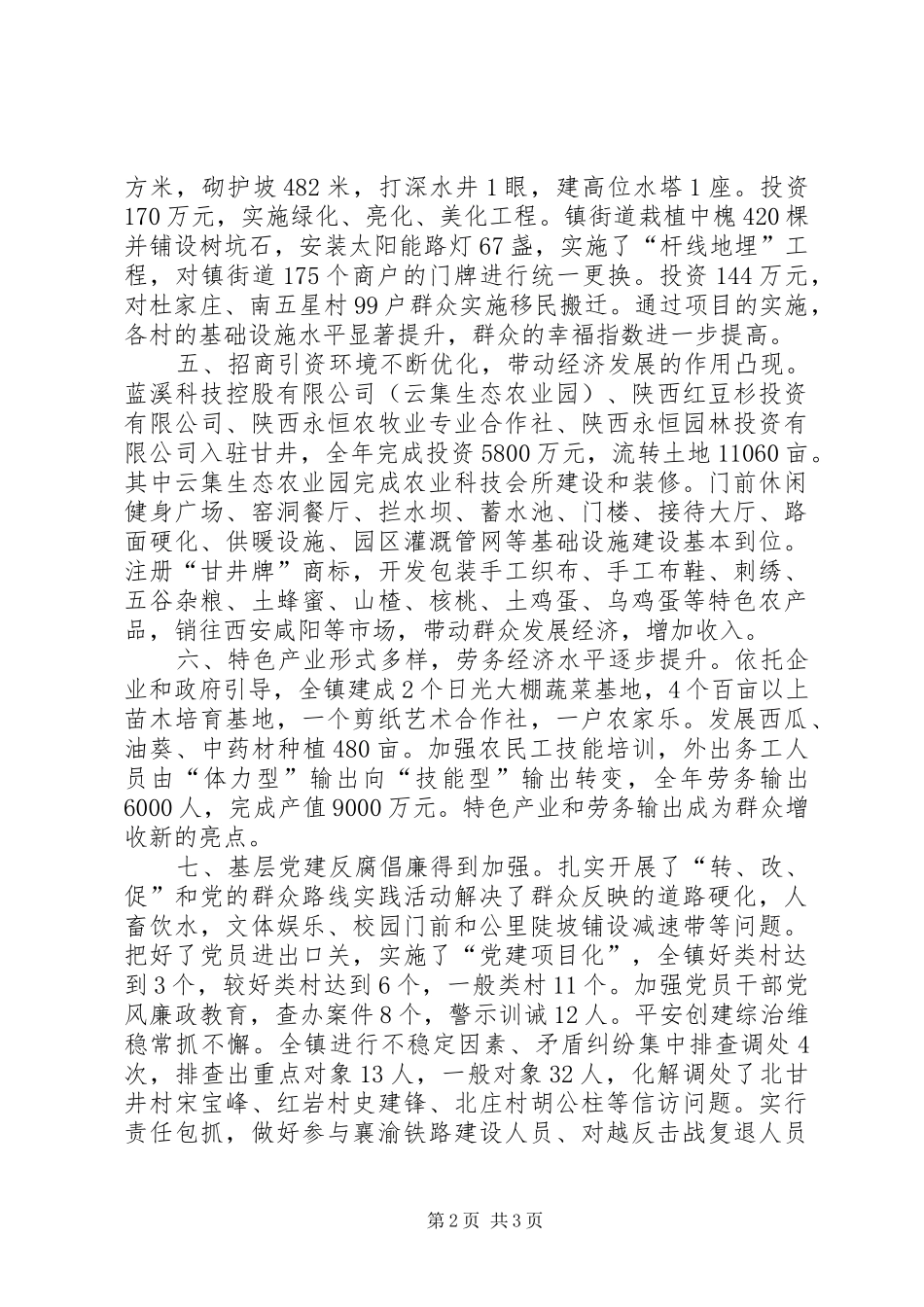 乡镇社会经济工作总结及工作要点_第2页