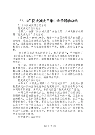 “5.12”防灾减灾日集中宣传活动总结 (3)