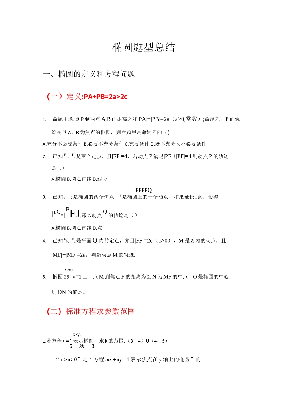 高考椭圆题型总结_第1页