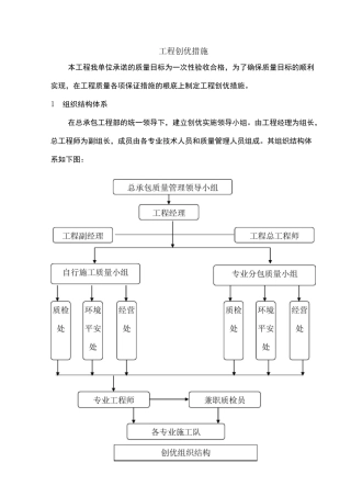 工程创优措施模板