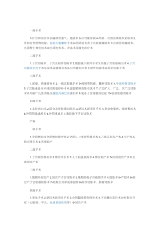 手术分级标准详解