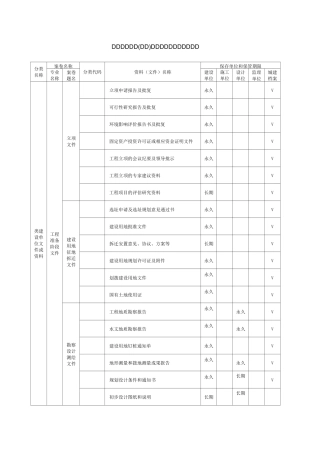 建筑工程资料归档目录 