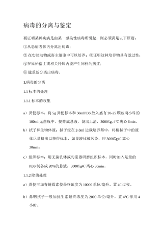 病毒的分离鉴定