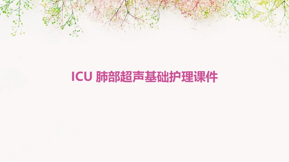 ICU肺部超声基础护理课件_第1页