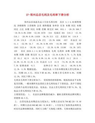 1F-郑州总店毛利及毛利率下滑分析 