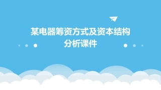 某电器筹资方式及资本结构分析课件