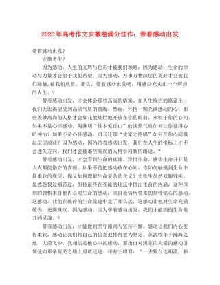 2024年高考作文安徽卷满分佳作带着感动出发 