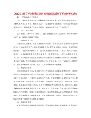 2024年工作参考总结-结核病防治工作参考总结 