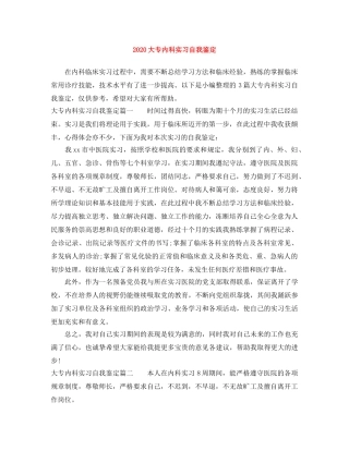 2024大专内科实习自我鉴定 