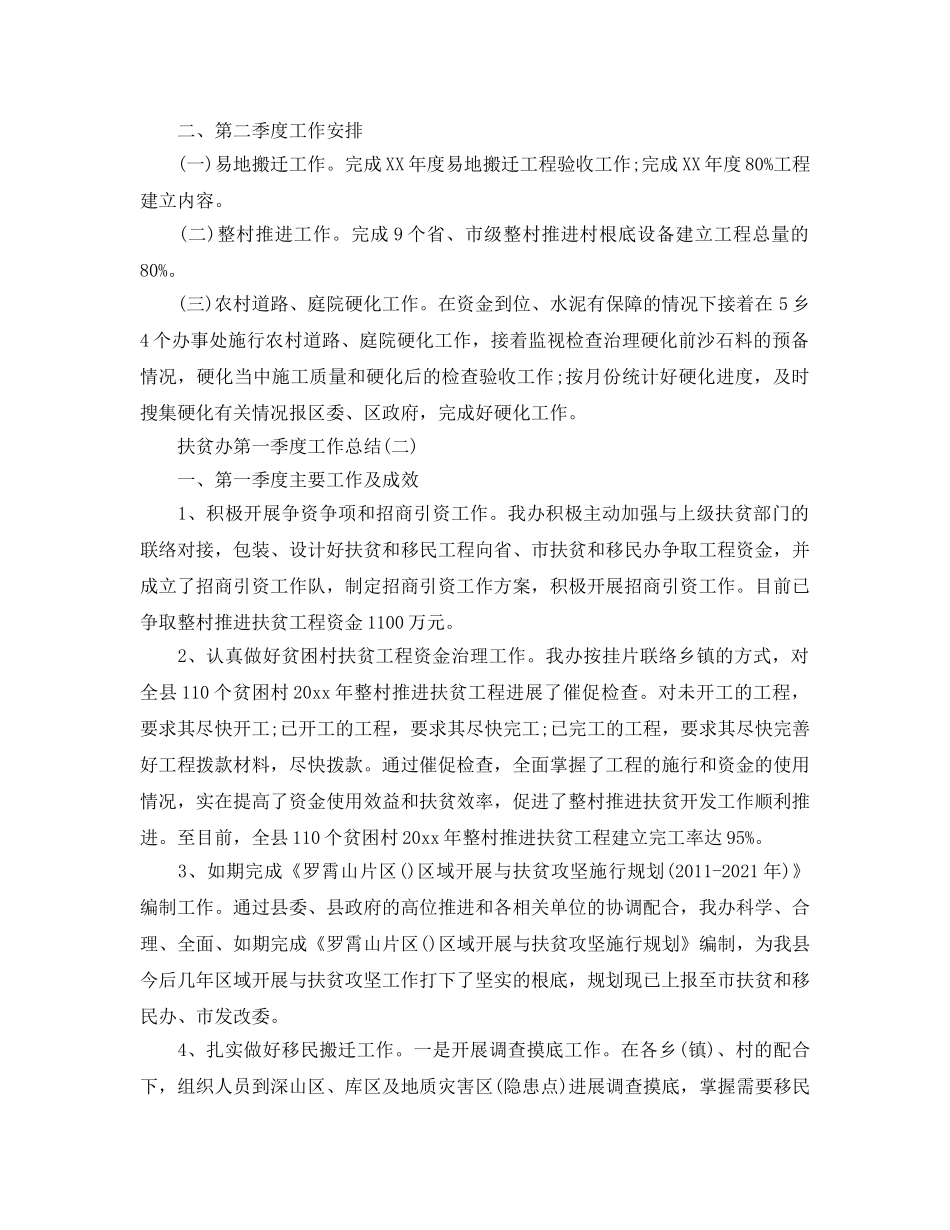 2024年工作参考总结-扶贫办第一季度工作参考总结 _第2页