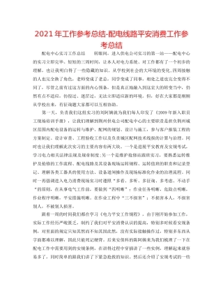 2024年工作参考总结-配电线路安全生产工作参考总结 