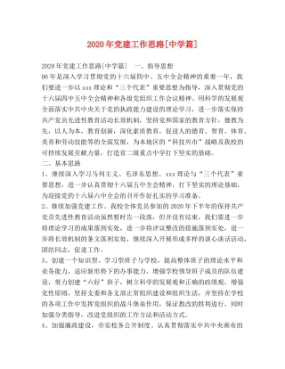 2024年党建工作思路[篇] 