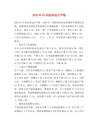 2024年XX市经济运行平稳 