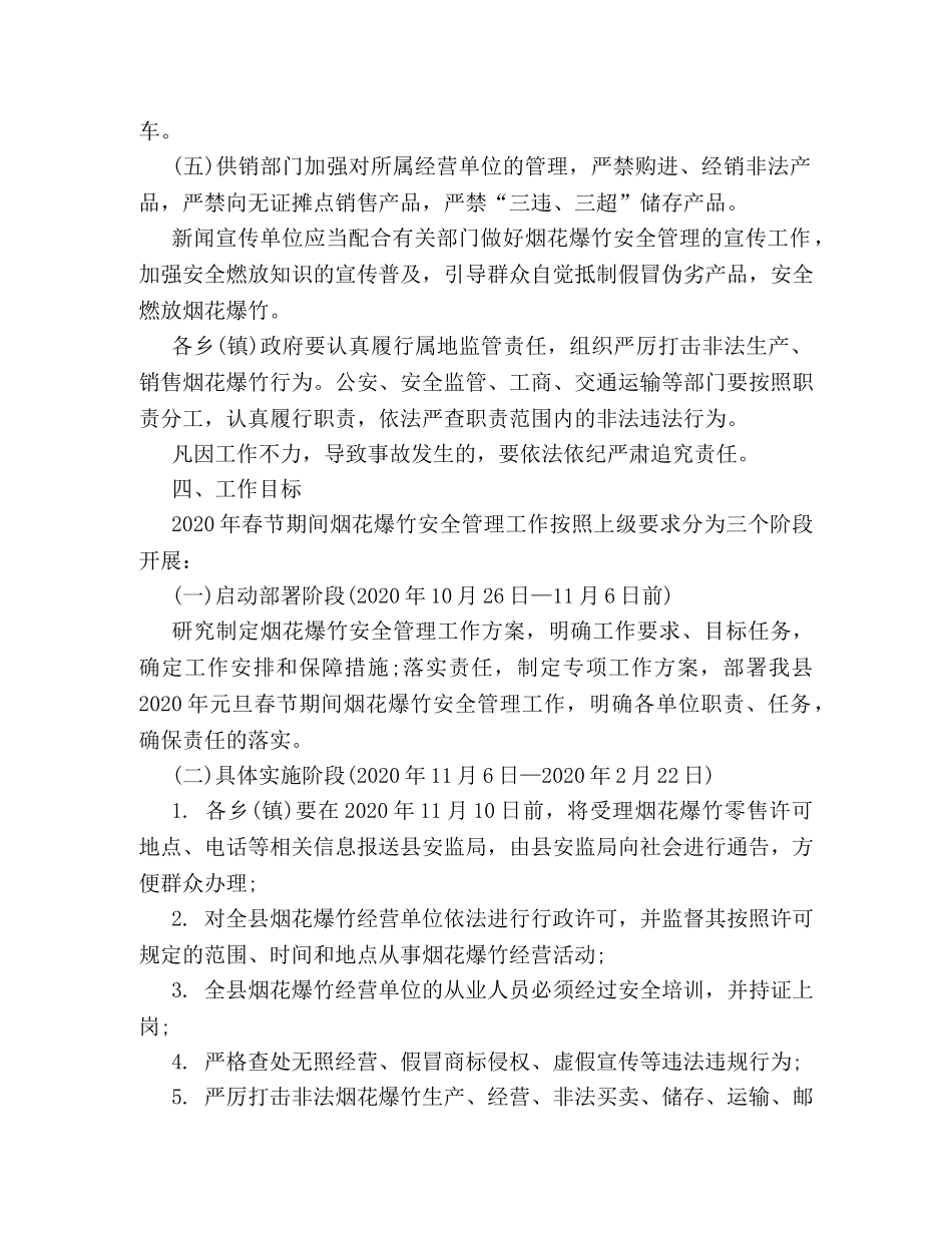 2024春节烟花爆竹安全管理工作方案 _第2页