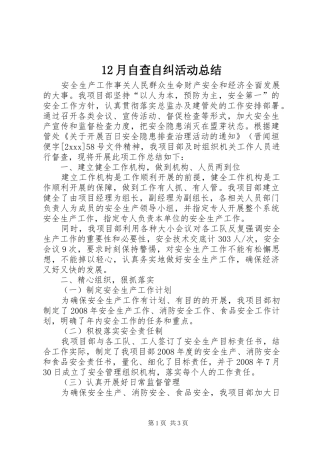 12月自查自纠活动总结