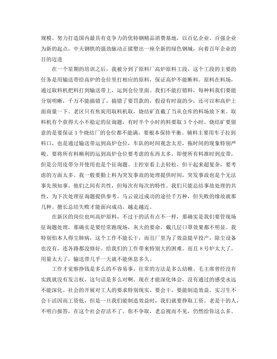 2024钢铁公司实习参考总结范文 _第2页