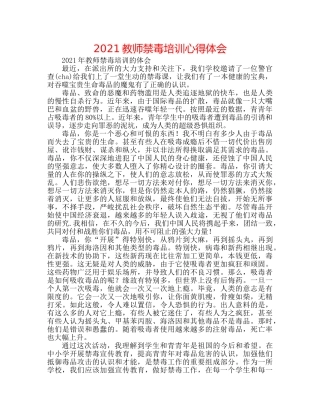 2024教师禁毒培训心得体会 