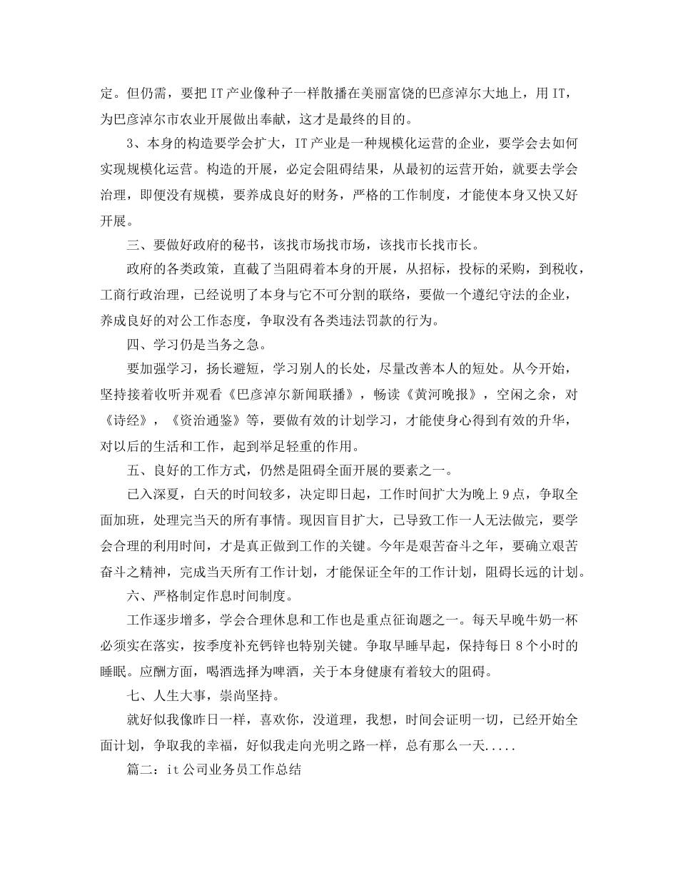 2024it公司业务员工作参考总结【5篇】 _第2页