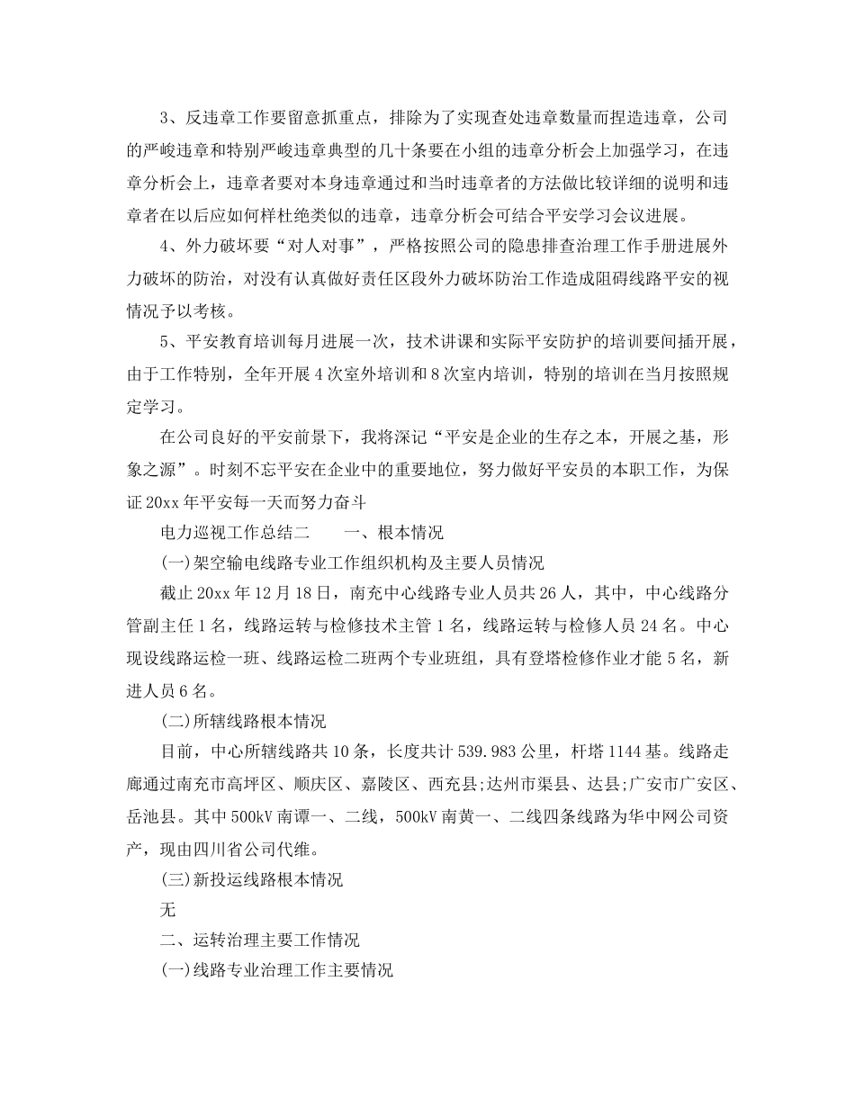 2024年工作参考总结-电力巡视工作参考总结范例 _第3页