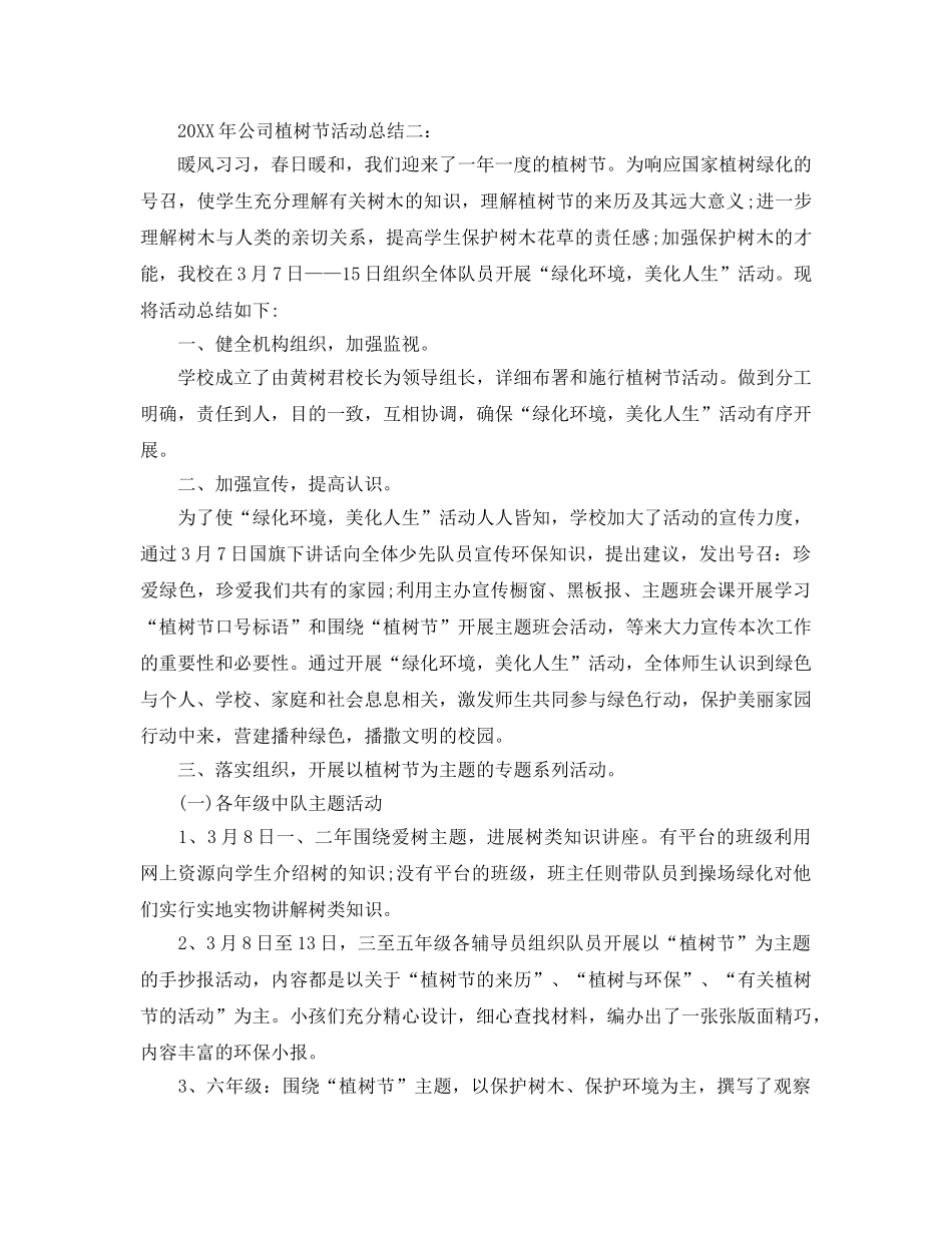 2024年工作参考总结-公司植树节活动参考总结 _第2页