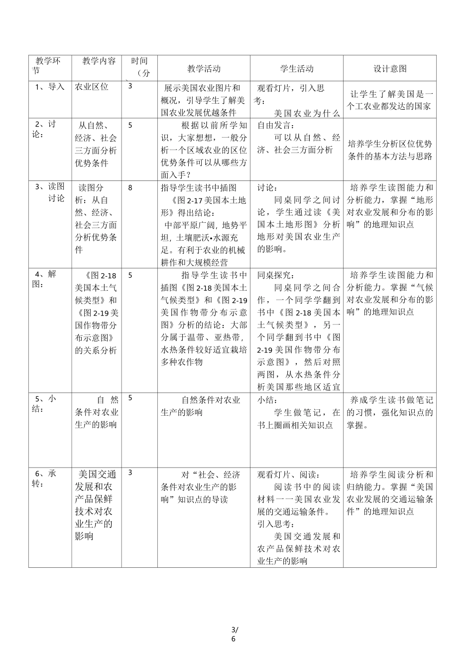 区域农业的可持续发展教学设计_第3页