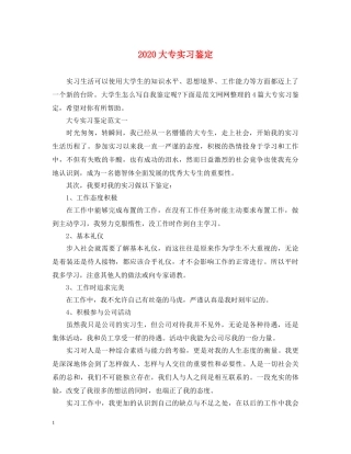 2024大专实习鉴定 