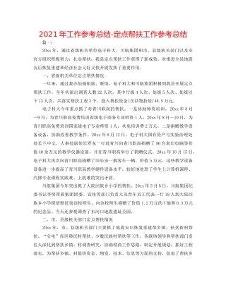 2024年工作参考总结-定点帮扶工作参考总结 