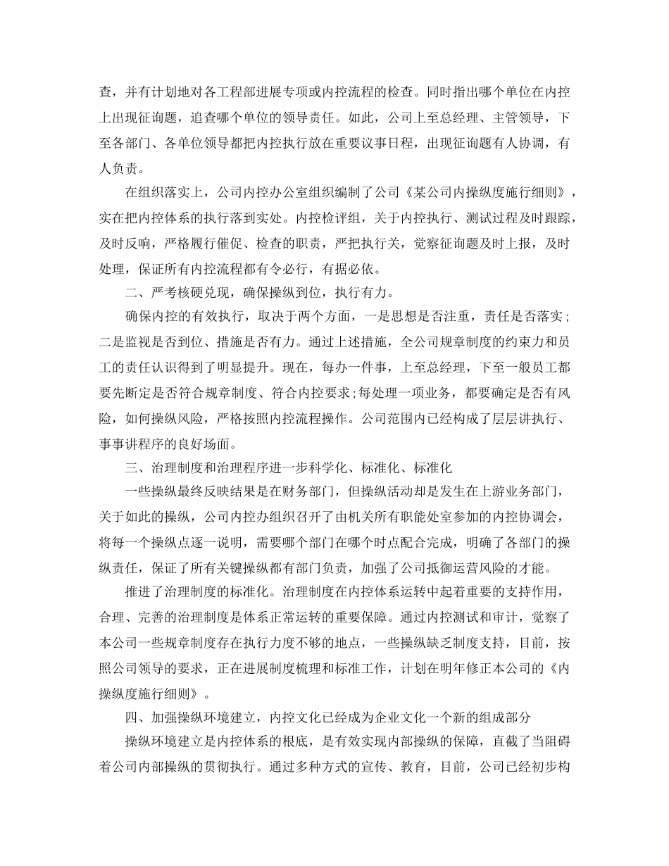 2024年工作参考总结-内部控制工作参考总结汇报 _第2页