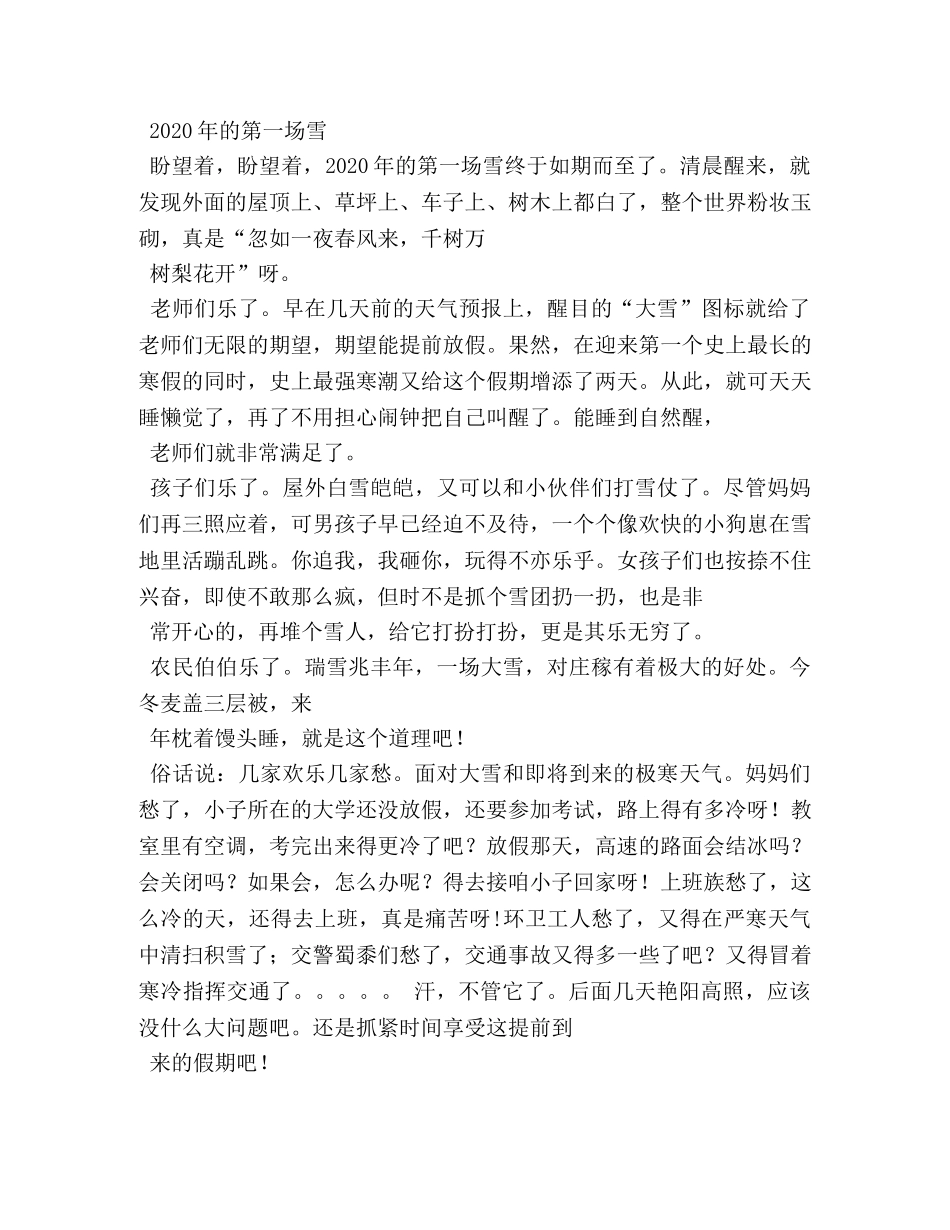 2024的第一场雪作文800字 _第3页