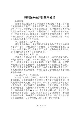 515政务公开日活动总结