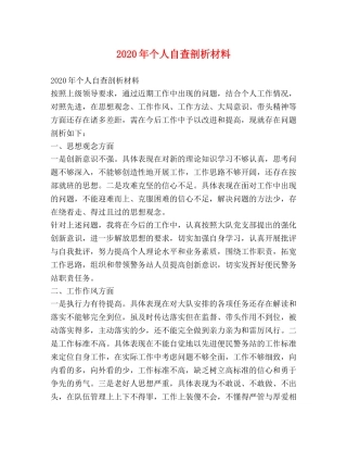 2024年个人自查剖析材料 