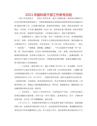 2024年副科级干部工作参考总结 