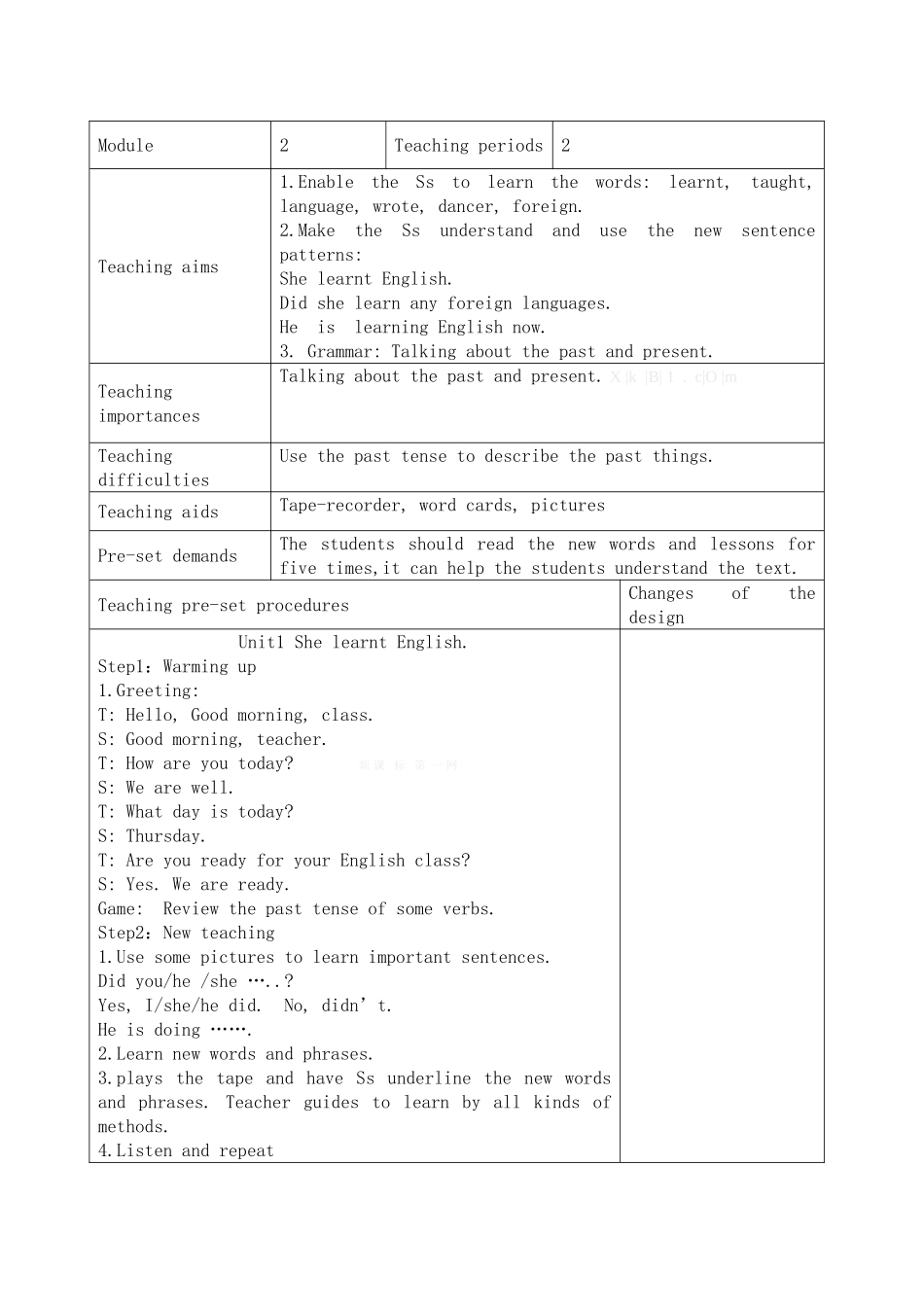 五年级下册Module2-Unit-1-She-learnt-English教案_第1页