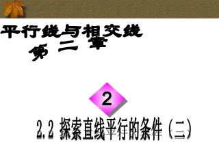 2.2探索直线平行的条件-(3)