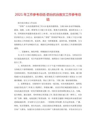2024年工作参考总结-防台抗台救灾工作参考总结 