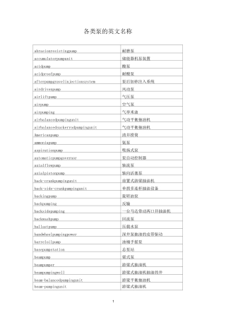 (完整版)各类泵的英文名称