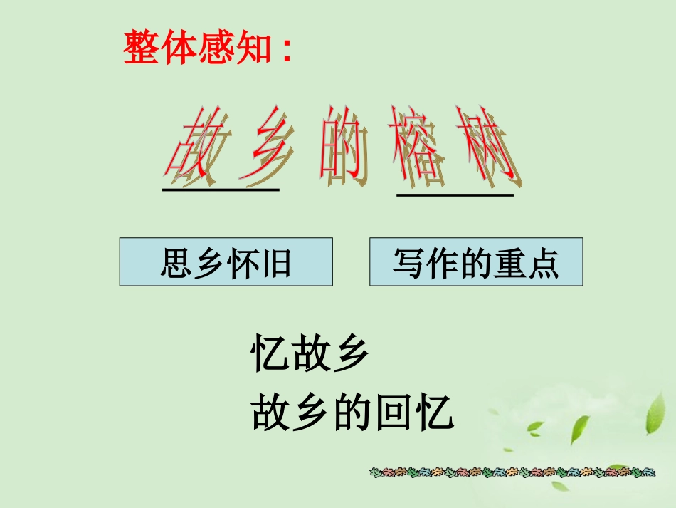 高中语文-1.3《故乡的榕树》课件2-粤教版必修2_第3页
